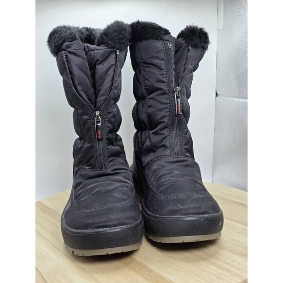 OLANG Size 7 Women's Winter Ski Snow Boots Insulated  Black Faux-Fur Lining GRIP - Picture 2 of 11